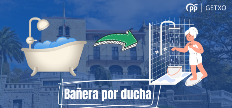 El PP de Getxo reclama ayudas municipales para sustituir bañeras por duchas en viviendas de personas mayores