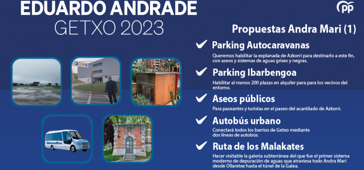Andrade propone para Andra Mari un Plan de Protección Integral de Azkorri, habilitar aparcamiento, ampliar las instalaciones deportivas y promocionar el turismo
