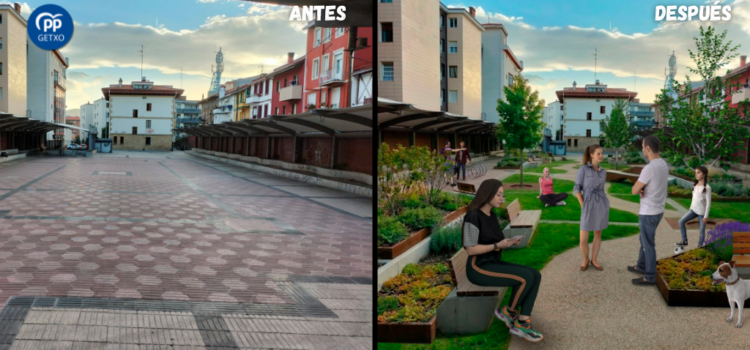 El PP de Getxo propone al Ayuntamiento recuperar la Plaza de “Biotz Alai” con una zona verde y refugio climático